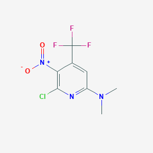 molecular formula C8H7ClF3N3O2 B1425476 （6-氯-5-硝基-4-三氟甲基-吡啶-2-基）-二甲胺 CAS No. 1160995-05-0
