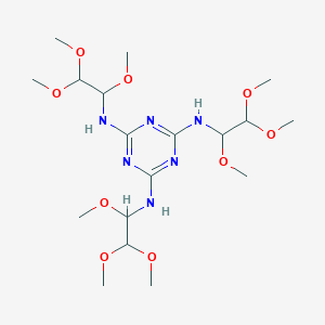 molecular formula C18H36N6O9 B14254769 N~2~,N~4~,N~6~-Tris(1,2,2-trimethoxyethyl)-1,3,5-triazine-2,4,6-triamine CAS No. 189192-68-5