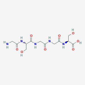 molecular formula C12H21N5O8 B14254782 Glycyl-L-serylglycylglycyl-L-serine CAS No. 265979-98-4