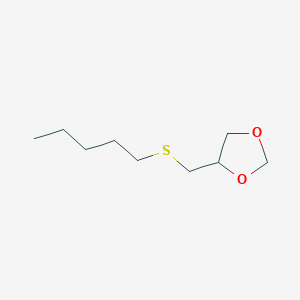 molecular formula C9H18O2S B14254833 4-[(Pentylsulfanyl)methyl]-1,3-dioxolane CAS No. 374551-56-1