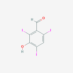 molecular formula C7H3I3O2 B14254886 3-Hydroxy-2,4,6-triiodobenzaldehyde CAS No. 224641-82-1
