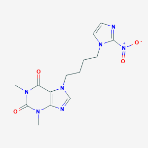 molecular formula C14H17N7O4 B142549 1,3-Dimethyl-7-[4-(2-nitroimidazol-1-yl)butyl]purine-2,6-dione CAS No. 137046-51-6