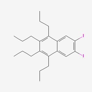 molecular formula C22H30I2 B14254985 Naphthalene, 6,7-diiodo-1,2,3,4-tetrapropyl- CAS No. 390409-94-6