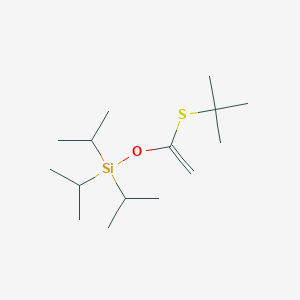 molecular formula C15H32OSSi B14255065 Silane, [[1-[(1,1-dimethylethyl)thio]ethenyl]oxy]tris(1-methylethyl)- CAS No. 214287-10-2