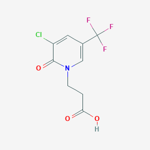 molecular formula C9H7ClF3NO3 B1425511 3-(3-Chloro-2-oxo-5-(trifluoromethyl)-2H-pyridin-1-YL)propionic acid CAS No. 1053658-50-6