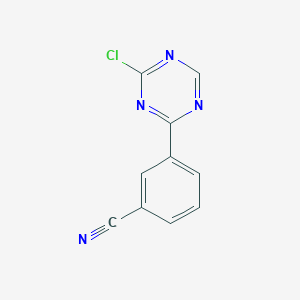 molecular formula C10H5ClN4 B1425516 3-(4-Chloro-[1,3,5]triazin-2-YL)-benzonitrile CAS No. 1053658-45-9
