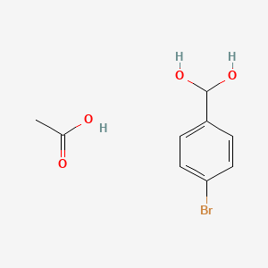 molecular formula C9H11BrO4 B14255172 Acetic acid;(4-bromophenyl)methanediol CAS No. 477534-80-8