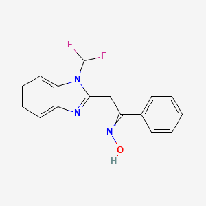 molecular formula C16H13F2N3O B1425518 (1Z)-2-[1-(difluoromethyl)-1H-benzimidazol-2-yl]-1-phenylethanone oxime CAS No. 929974-00-5