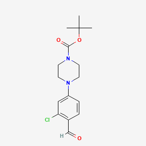 molecular formula C16H21ClN2O3 B1425522 4-(3-Chloro-4-formyl-phenyl)-piperazine-1-carboxylic acid tert-butyl ester CAS No. 855524-34-4