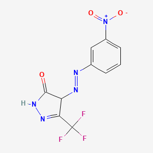 molecular formula C10H6F3N5O3 B1425523 4-(3-Nitro-phenylazo)-5-trifluoromethyl-2,4-dihydro-pyrazol-3-one CAS No. 473826-12-9