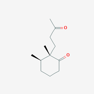 molecular formula C12H20O2 B14255247 Cyclohexanone, 2,3-dimethyl-2-(3-oxobutyl)-, (2S,3R)- CAS No. 184653-52-9