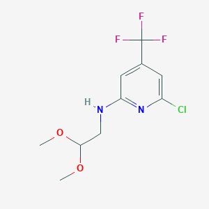 molecular formula C10H12ClF3N2O2 B1425530 6-chloro-N-(2,2-dimethoxyethyl)-4-(trifluoromethyl)pyridin-2-amine CAS No. 1208081-17-7