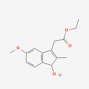 molecular formula C15H18O4 B14255307 Ethyl (1-hydroxy-5-methoxy-2-methyl-1H-inden-3-yl)acetate CAS No. 468712-97-2