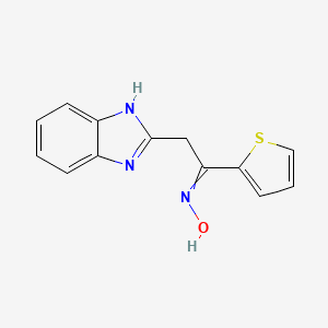 molecular formula C13H11N3OS B1425534 N-[2-(1H-benzimidazol-2-yl)-1-thiophen-2-ylethylidene]hydroxylamine CAS No. 924860-60-6