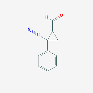 molecular formula C11H9NO B14255384 Cyclopropanecarbonitrile, 2-formyl-1-phenyl- CAS No. 243118-95-8