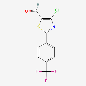 molecular formula C11H5ClF3NOS B1425541 4-Chloro-2-(4-(trifluoromethyl)phenyl)thiazole-5-carbaldehyde CAS No. 499796-75-7