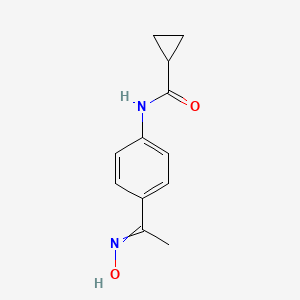 molecular formula C12H14N2O2 B1425554 N-{4-[N-hydroxyethanimidoyl]phenyl}cyclopropanecarboxamide CAS No. 1000932-84-2