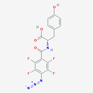 molecular formula C16H10F4N4O4 B142556 N-(4-Azido-2,3,5,6-tetrafluorobenzoyl)tyrosine CAS No. 131238-01-2