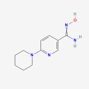 molecular formula C11H16N4O B1425564 N'-hydroxy-6-(piperidin-1-yl)pyridine-3-carboximidamide CAS No. 1017022-80-8