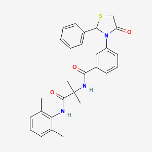 molecular formula C28H29N3O3S B14255651 N-{1-[(2,6-dimethylphenyl)amino]-2-methyl-1-oxopropan-2-yl}-3-(4-oxo-2-phenyl-1,3-thiazolidin-3-yl)benzamide CAS No. 353507-09-2
