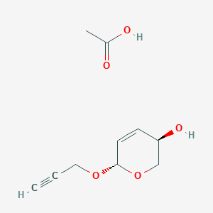 molecular formula C10H14O5 B14255676 acetic acid;(3R,6S)-6-prop-2-ynoxy-3,6-dihydro-2H-pyran-3-ol CAS No. 229015-43-4