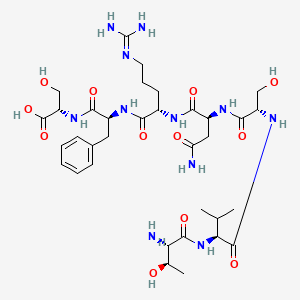 molecular formula C34H55N11O12 B14255703 L-Threonyl-L-valyl-L-seryl-L-asparaginyl-N~5~-(diaminomethylidene)-L-ornithyl-L-phenylalanyl-L-serine CAS No. 313064-51-6