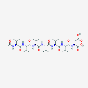 molecular formula C36H63N7O11 B14255707 N-Acetyl-L-valyl-L-valyl-L-valyl-L-valyl-L-valyl-L-valyl-L-aspartic acid CAS No. 438533-50-7