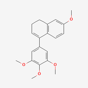 molecular formula C20H22O4 B14255764 Naphthalene, 1,2-dihydro-7-methoxy-4-(3,4,5-trimethoxyphenyl)- CAS No. 360796-28-7