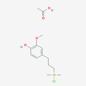 molecular formula C14H23ClO4Si B14255784 Acetic acid;4-[3-[chloro(dimethyl)silyl]propyl]-2-methoxyphenol CAS No. 388610-30-8