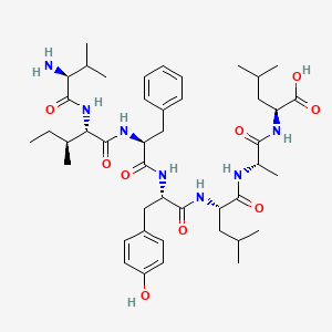 molecular formula C44H67N7O9 B14255854 L-Valyl-L-isoleucyl-L-phenylalanyl-L-tyrosyl-L-leucyl-L-alanyl-L-leucine CAS No. 404822-79-3