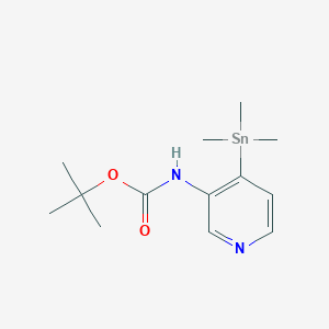 molecular formula C13H22N2O2Sn B14255909 Carbamic acid, [4-(trimethylstannyl)-3-pyridinyl]-, 1,1-dimethylethyl ester CAS No. 209681-13-0