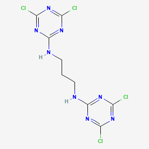 molecular formula C9H8Cl4N8 B14255943 N~1~,N~3~-Bis(4,6-dichloro-1,3,5-triazin-2-yl)propane-1,3-diamine CAS No. 273212-22-9