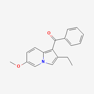 molecular formula C18H17NO2 B14255957 Methanone, (2-ethyl-6-methoxy-1-indolizinyl)phenyl- CAS No. 177558-38-2