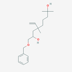 molecular formula C20H32O3 B142560 (2R,4R)-1-Benzyloxy-4,8-dimethyl-4-vinyl-nonane-2,8-diol CAS No. 130675-14-8