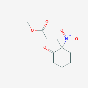 molecular formula C11H17NO5 B14256000 Cyclohexanepropanoic acid, 1-nitro-2-oxo-, ethyl ester CAS No. 211875-96-6
