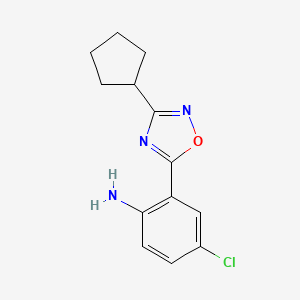 4-Chloro-2-(3-cyclopentyl-1,2,4-oxadiazol-5-yl)aniline
