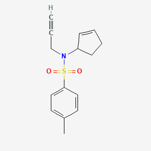 molecular formula C15H17NO2S B14256019 N-(Cyclopent-2-en-1-yl)-4-methyl-N-(prop-2-yn-1-yl)benzene-1-sulfonamide CAS No. 368425-01-8
