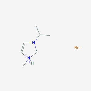 molecular formula C7H15BrN2 B14256046 1-Methyl-3-(propan-2-yl)-2,3-dihydro-1H-imidazol-1-ium bromide CAS No. 433231-07-3