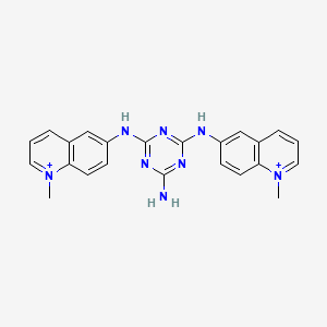 molecular formula C23H22N8+2 B14256047 Quinolinium, 6,6'-[(6-amino-1,3,5-triazine-2,4-diyl)diimino]bis[1-methyl- CAS No. 444575-70-6