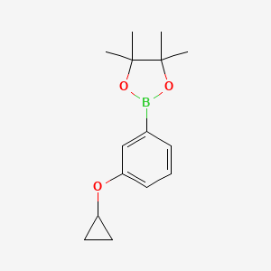 molecular formula C15H21BO3 B1425610 2-(3-Cyclopropoxyphenyl)-4,4,5,5-tetramethyl-1,3,2-dioxaborolane CAS No. 1035690-24-4