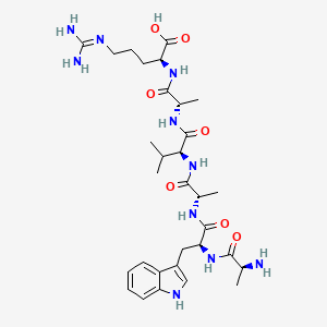 molecular formula C31H48N10O7 B14256105 L-Alanyl-L-tryptophyl-L-alanyl-L-valyl-L-alanyl-N~5~-(diaminomethylidene)-L-ornithine CAS No. 486998-65-6
