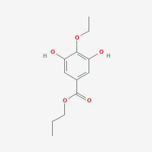 molecular formula C12H16O5 B14256180 Benzoic acid, 4-ethoxy-3,5-dihydroxy-, propyl ester CAS No. 431982-02-4