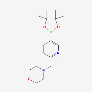 molecular formula C16H25BN2O3 B1425623 4-((5-(4,4,5,5-Tetramethyl-1,3,2-dioxaborolan-2-YL)pyridin-2-YL)methyl)morpholine CAS No. 1160790-92-0