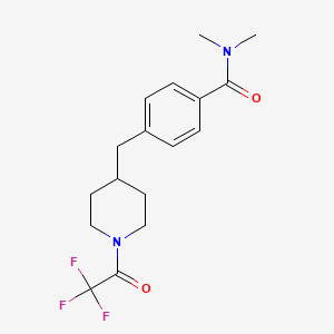 molecular formula C17H21F3N2O2 B14256288 N,N-Dimethyl-4-{[1-(trifluoroacetyl)piperidin-4-yl]methyl}benzamide CAS No. 227100-32-5