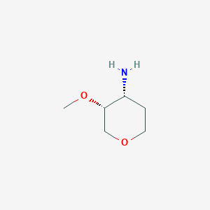 molecular formula C6H13NO2 B1425629 cis-4-Amino-3-(methoxy)tetrahydropyran CAS No. 955027-73-3