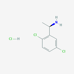 molecular formula C8H10Cl3N B1425632 (1R)-1-(2,5-dichlorophenyl)ethan-1-amine hydrochloride CAS No. 1152088-90-8