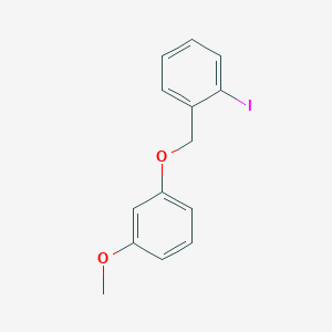 molecular formula C14H13IO2 B14256335 Benzene, 1-iodo-2-[(3-methoxyphenoxy)methyl]- CAS No. 185613-47-2