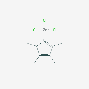 molecular formula C9H13Cl3Z B1425638 1,2,3,5-Tetramethylcyclopenta-1,3-diene;zirconium(4+);trichloride CAS No. 304016-43-1