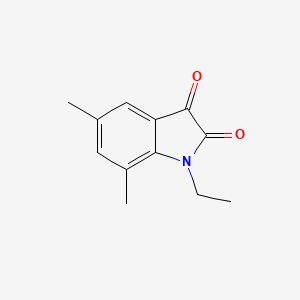 molecular formula C12H13NO2 B14256385 1-Ethyl-5,7-dimethylindoline-2,3-dione 