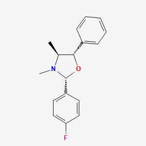 molecular formula C17H18FNO B14256452 Oxazolidine, 2-(4-fluorophenyl)-3,4-dimethyl-5-phenyl-, (2R,4S,5S)- CAS No. 394246-39-0